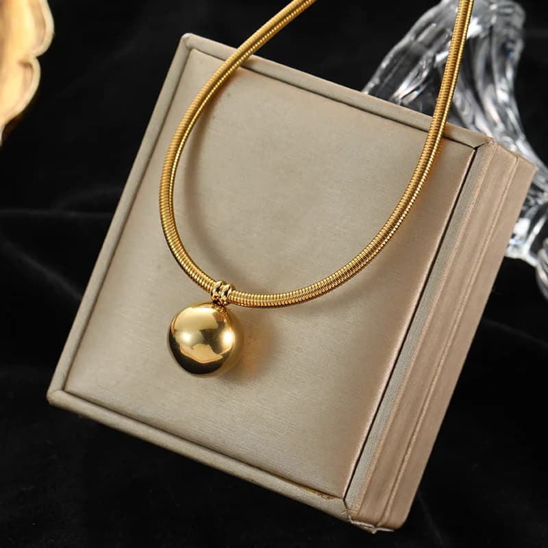 Collana Choker con Sfere Forate Color Oro