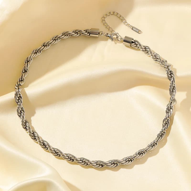Collana a catena chunky 8mm, placcata oro 18K