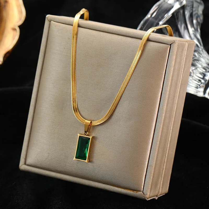 Collana Choker con Catena in Zircone Color Oro