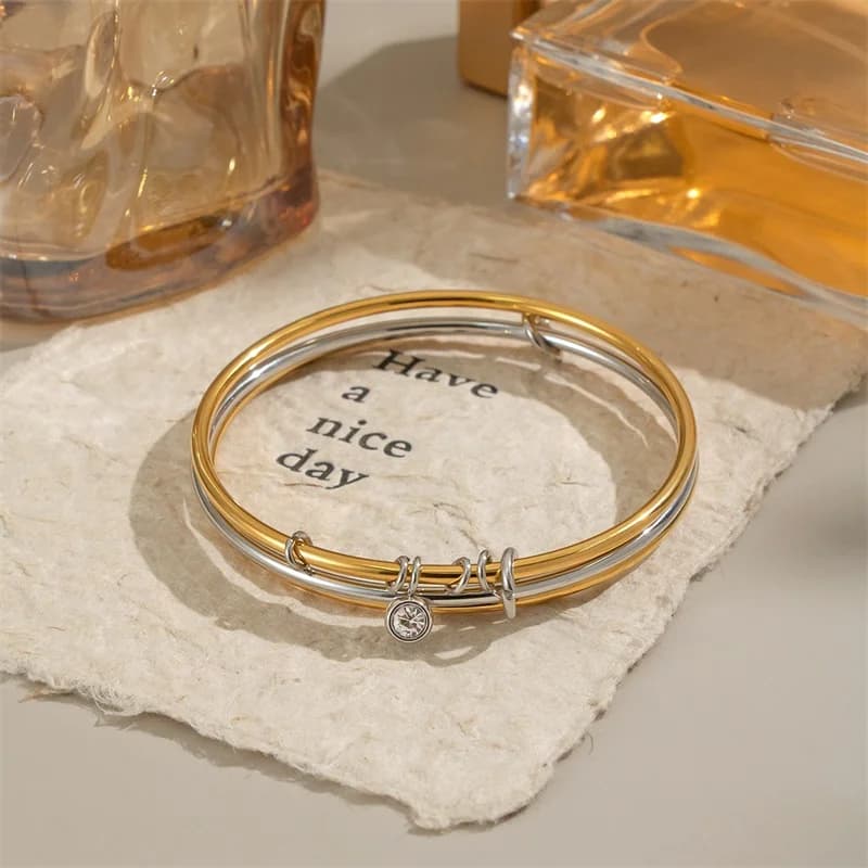 Bracciale multistrato in acciaio inox 316L con zirconi cubici