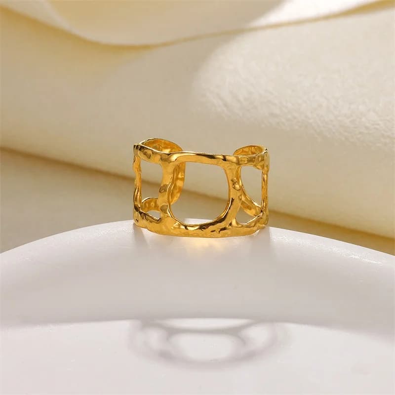 Anello Aperto con Ciondolo Placcato Oro 18K