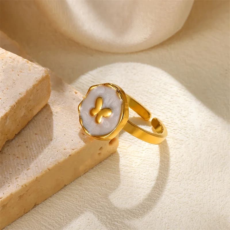 Anello Aperto con Ciondolo Placcato Oro 18K