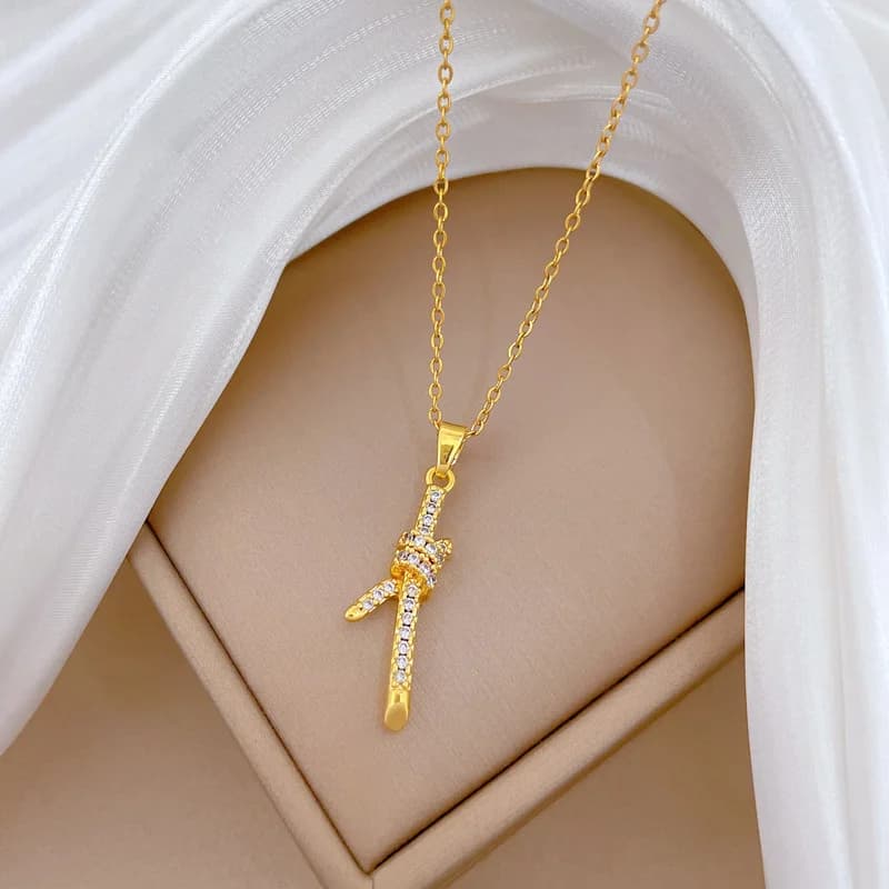 Collana con Ciondolo Fiocco in Zirconia