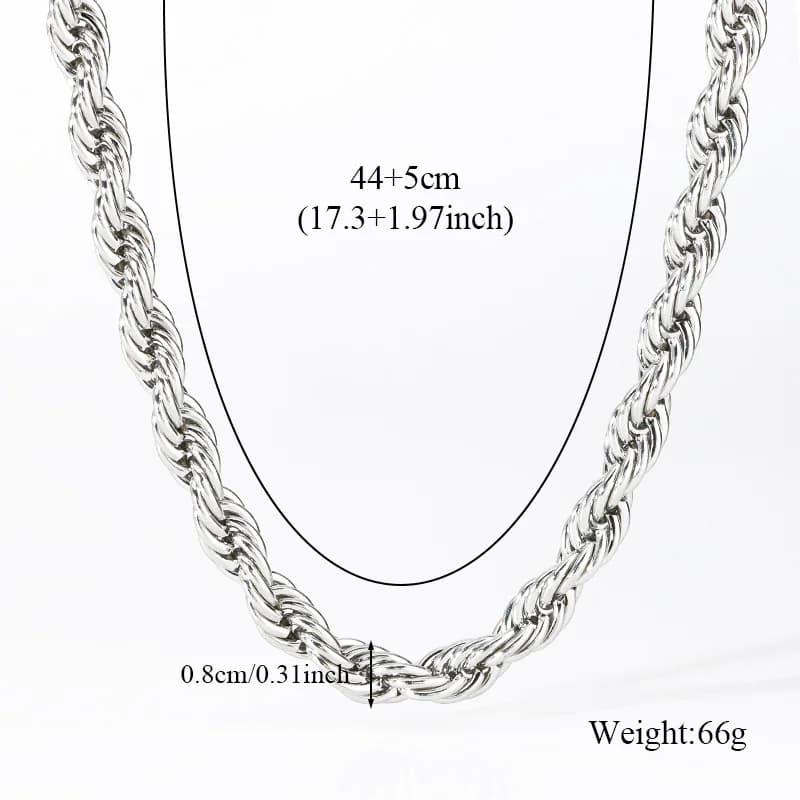 Collana a catena chunky 8mm, placcata oro 18K