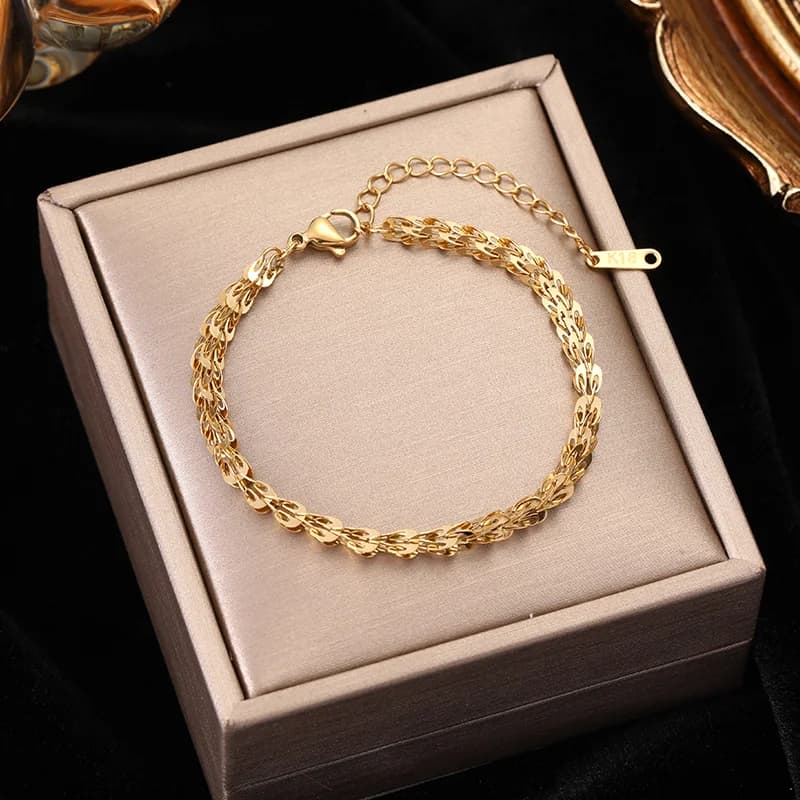 Bracciale Bangle Donna in Catena Metallo Leggero