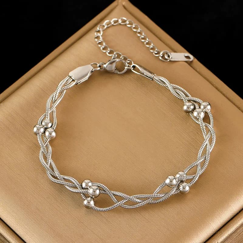 Bracciale a Catena Serpente in Acciaio Inossidabile Argento