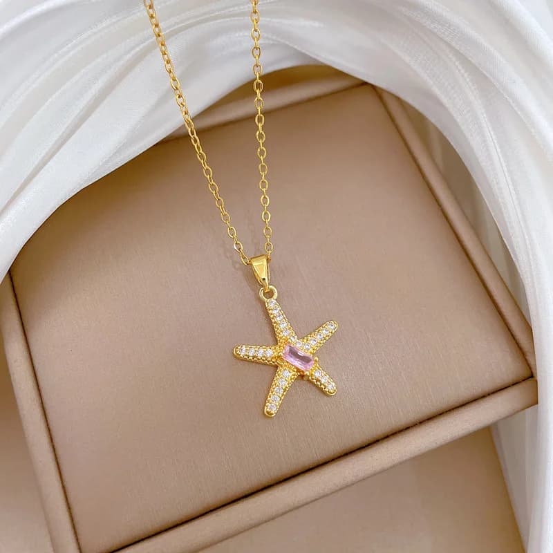 Collana con Ciondolo a Cuore con Zirconi Brillanti