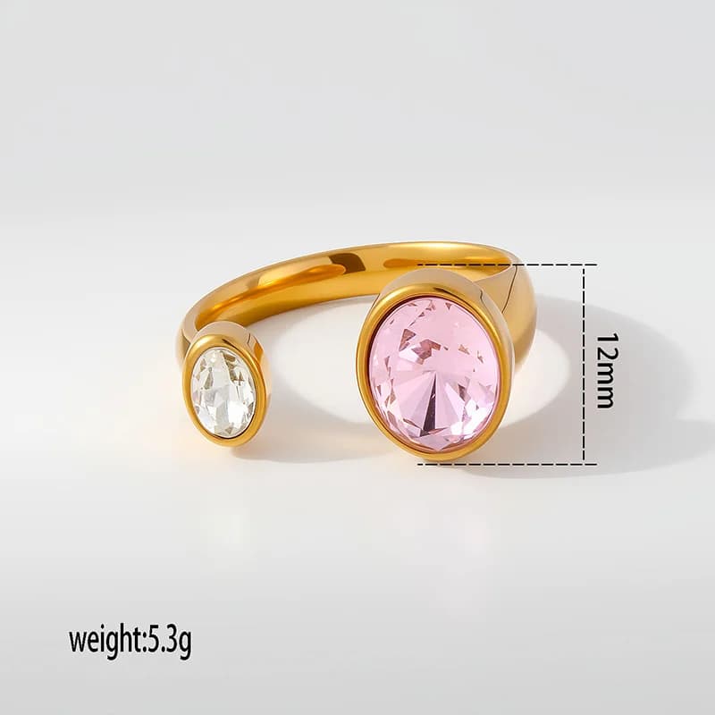 Anello Regolabile Cuore con Zirconia Cubica e Perla