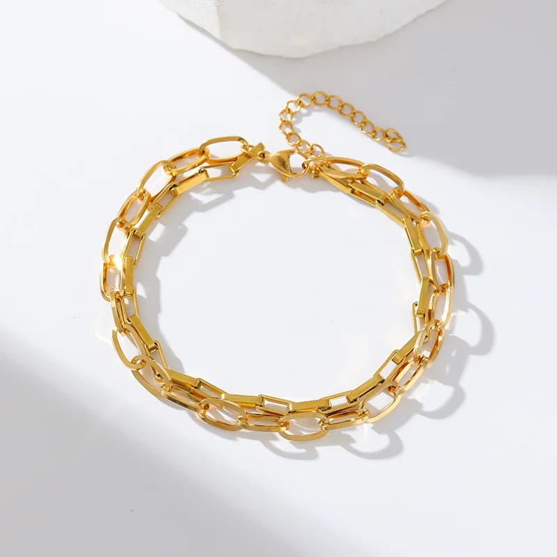 Bracciale Bangle Donna in Catena Metallo Leggero