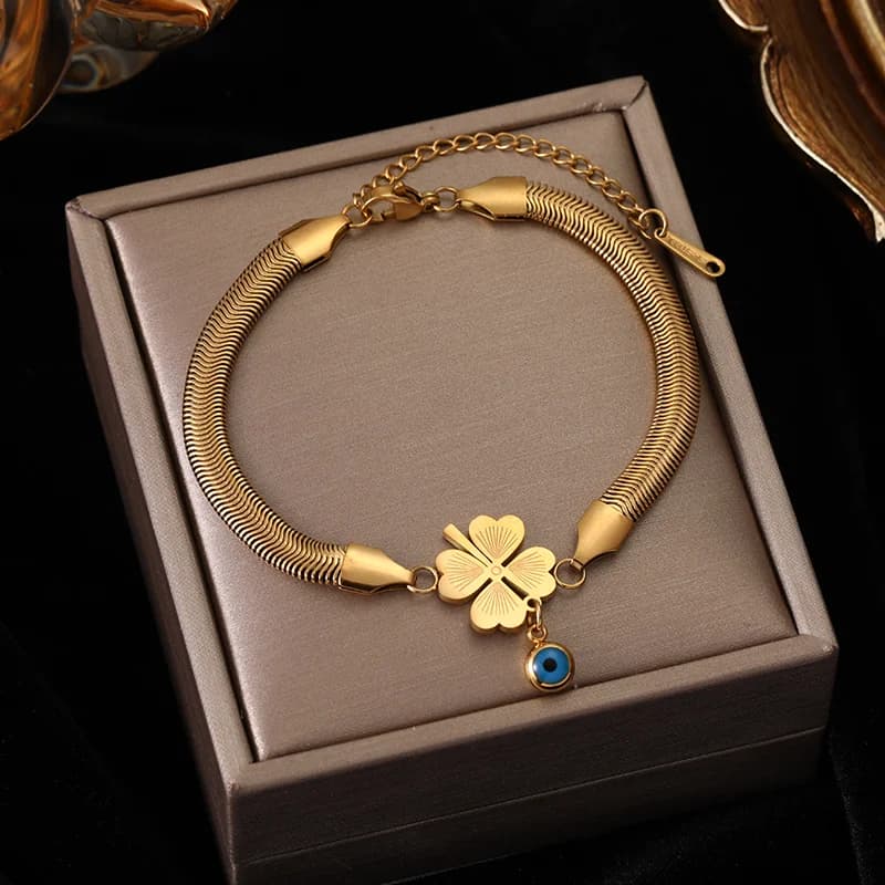 Bracciale con Catena e Ciondoli Numeri Romani, Colore Oro