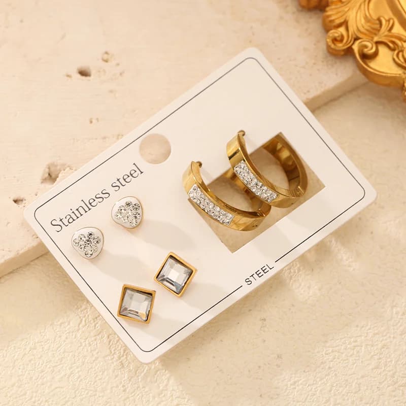 Set Orecchini Cerchio e Punto Luce con Zirconi Scintillanti