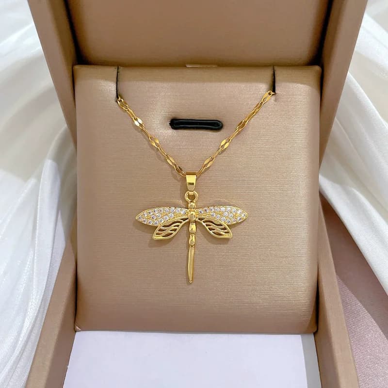 Collana Pendente Luna e Stella, Acciaio Inox