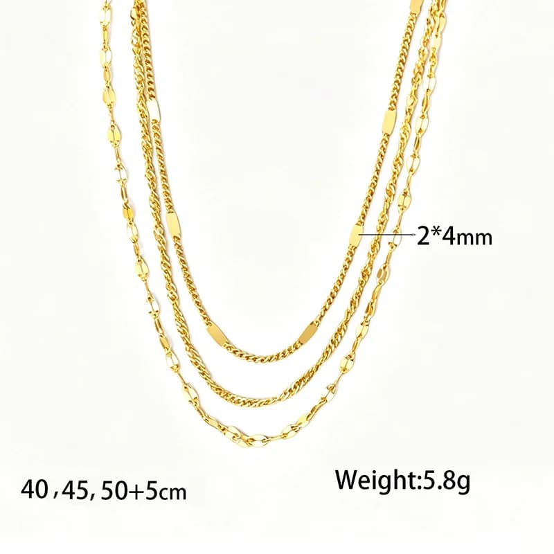 Collana catena multistrato color oro