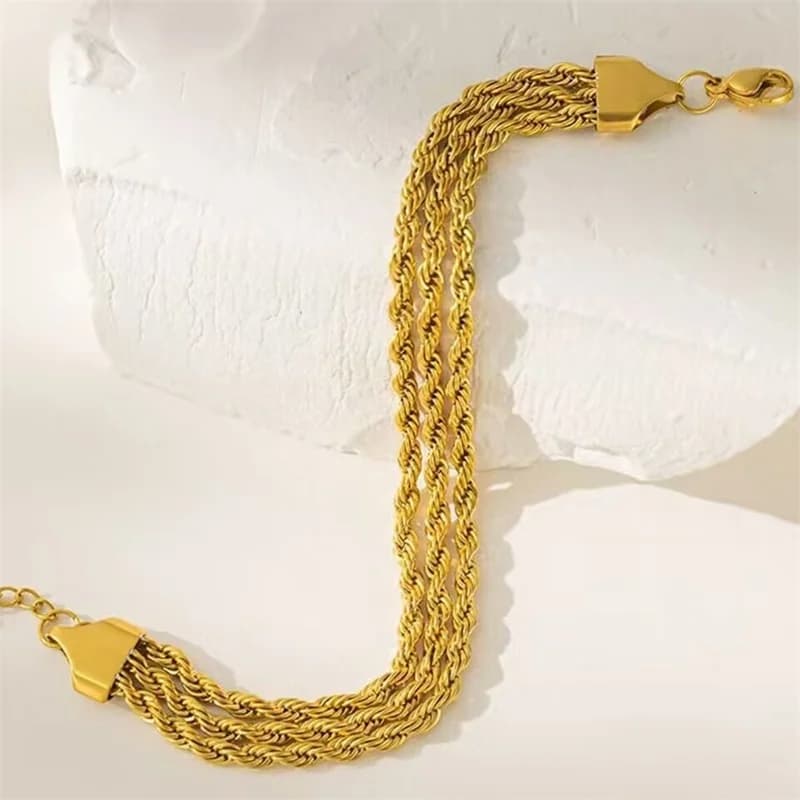 Bracciale multistrato tricolore in acciaio inox 316L