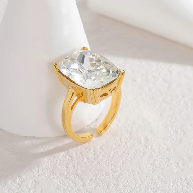 Anello Regolabile Farfalla Zirconia Placcato Oro 18K