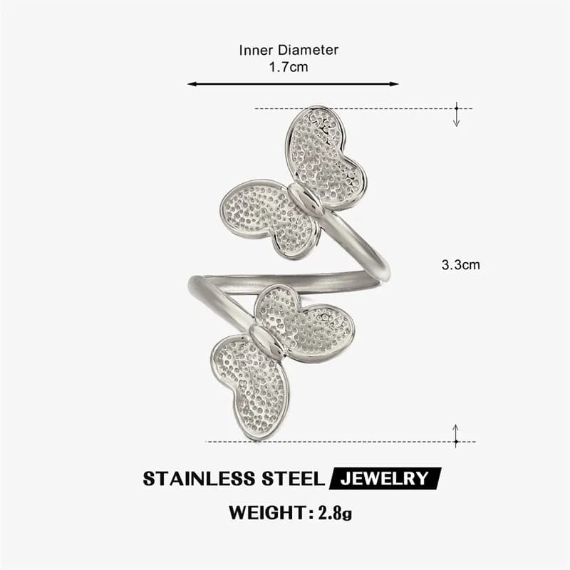 Anello regolabile a cuore in acciaio inox 316L