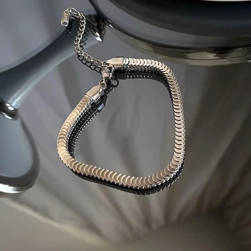Bracciale a Catena Serpente in Acciaio Inossidabile Argento