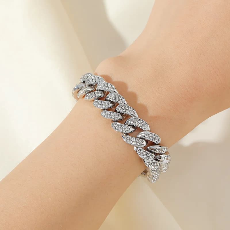 Set Collana e Bracciale Cubano Spesso, Argento