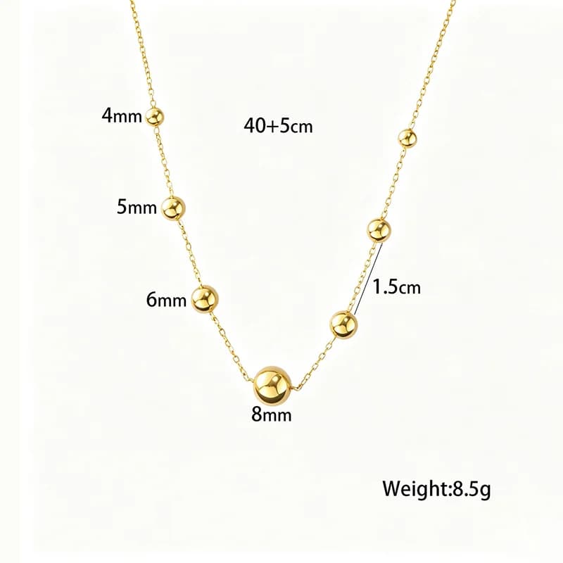 Collana a catena con sfere spesse color oro