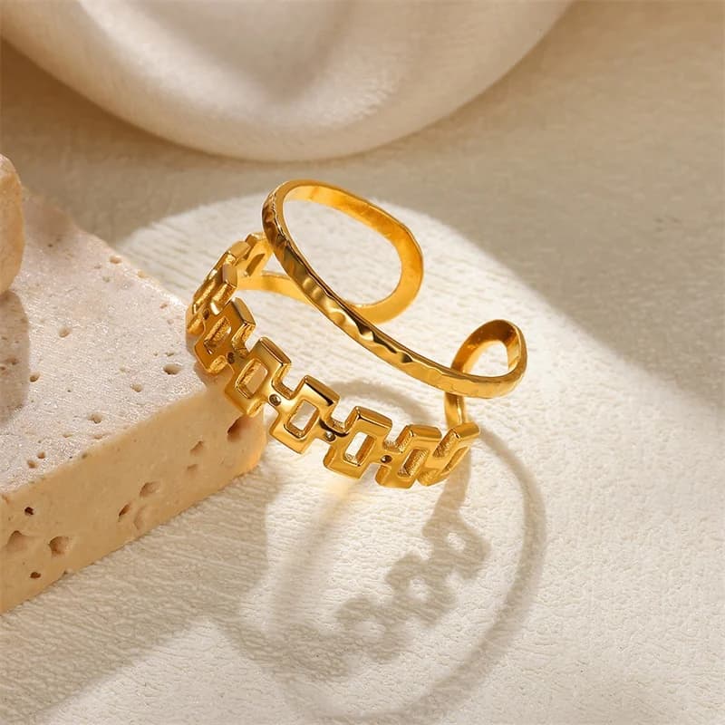 Anello Aperto con Ciondolo Placcato Oro 18K