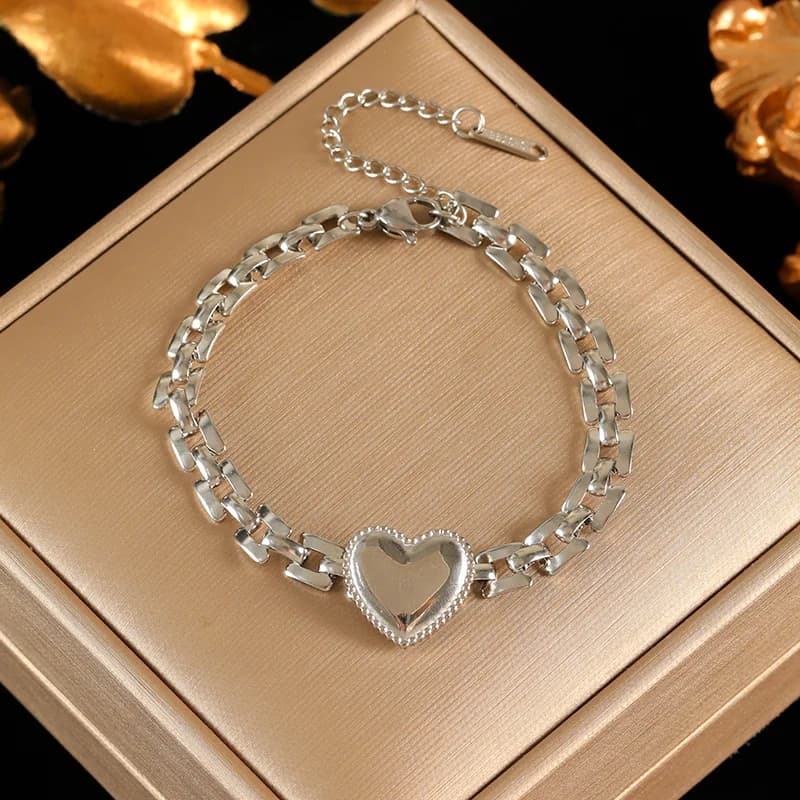 Bracciale a Catena Serpente in Acciaio Inossidabile Argento