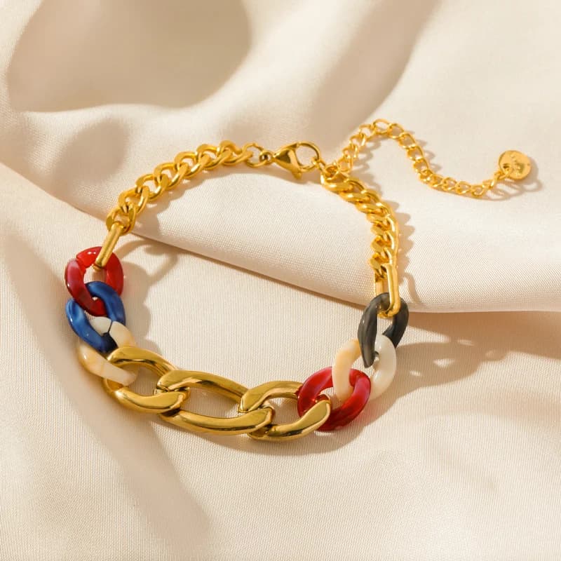 Set Collana e Bracciale Catena Spessa, Acciaio Inossidabile