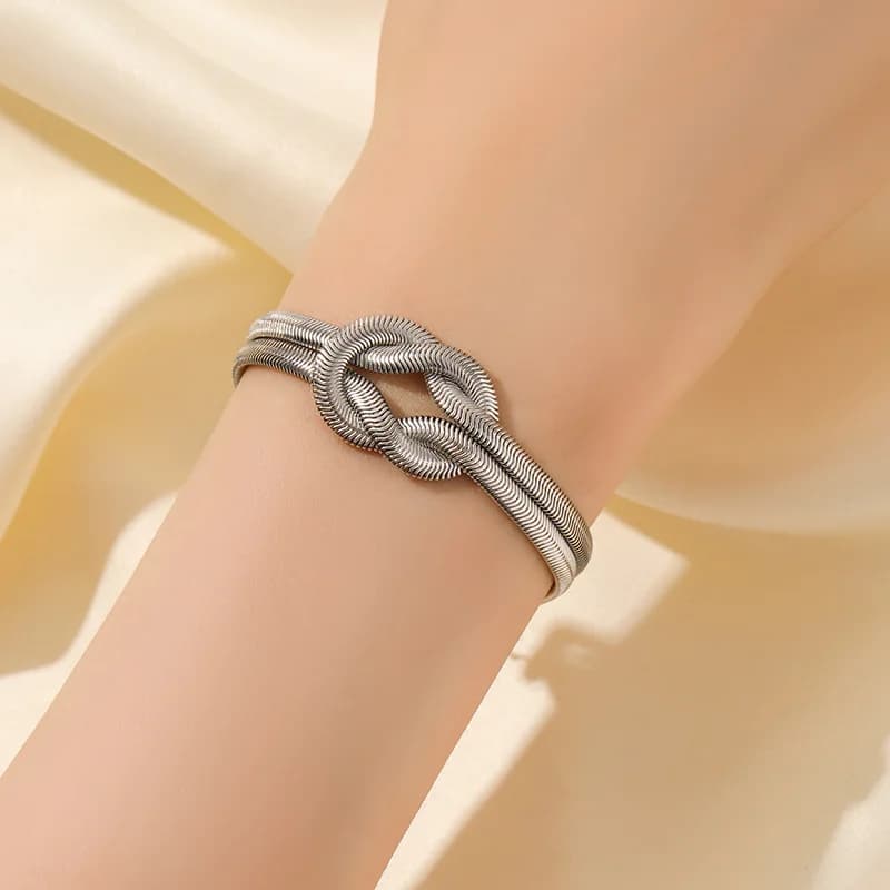 Bracciale in Acciaio Inox Stile Punk Spesso, Argento