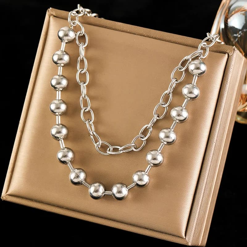 Collana choker color argento da donna