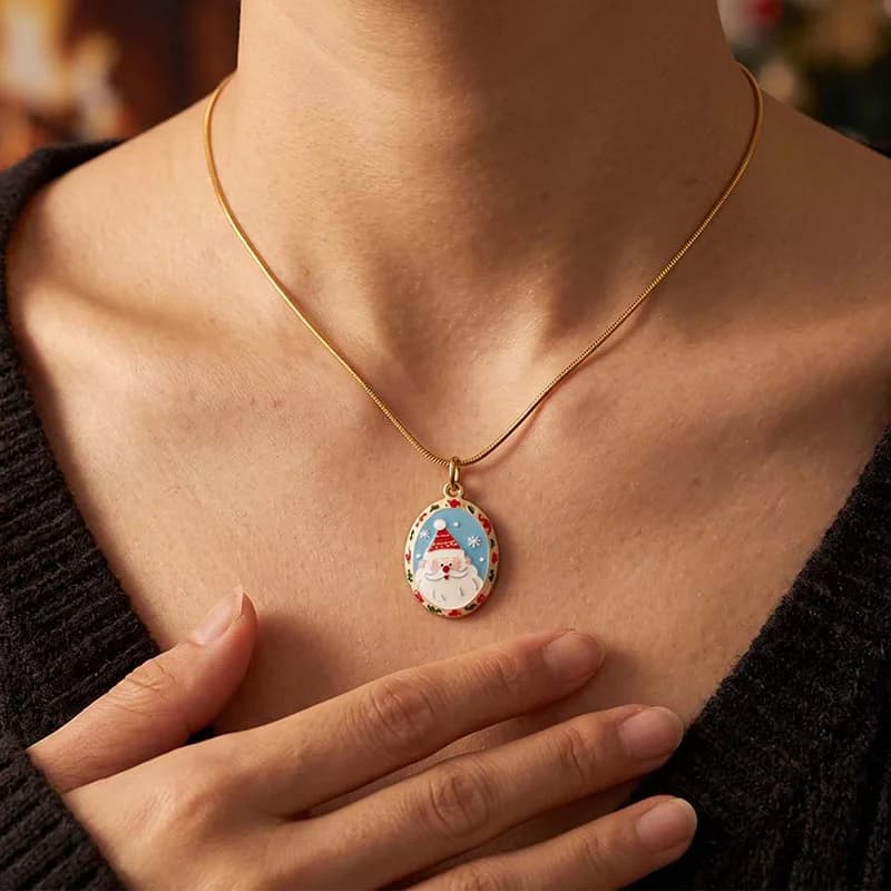 Collana con Pendente a Smalto Renne