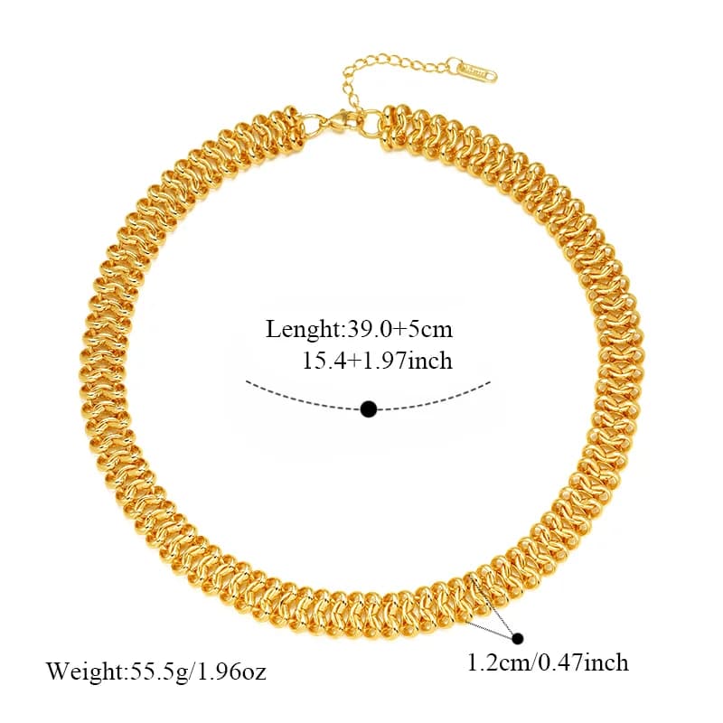Collana a Choker con Texture Placcata in PVD 18K