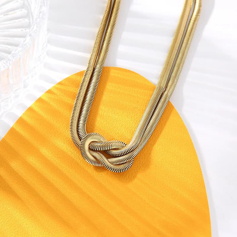Collana a Catena con Nodo, Placcata Oro 18K