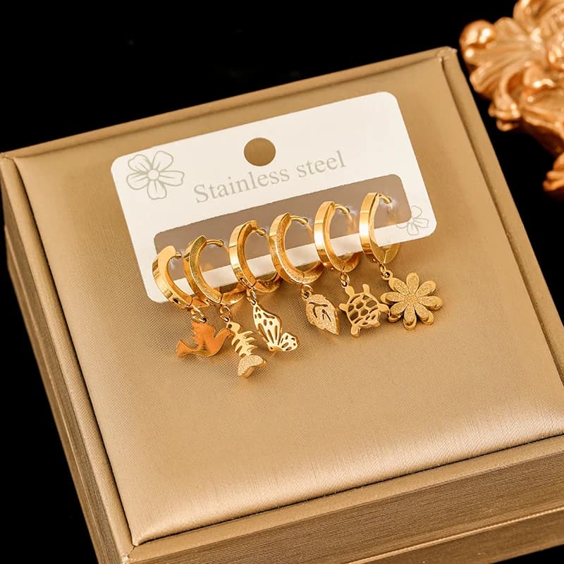 Set di Orecchini Margherita, Placcati Oro 18K