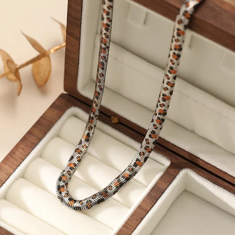 Collana in Acciaio Inossidabile con Catena Motivo Serpente