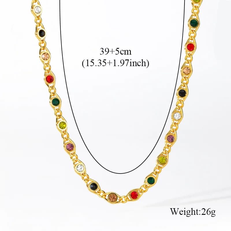 Set Collana e Bracciale con Catena Zirconi
