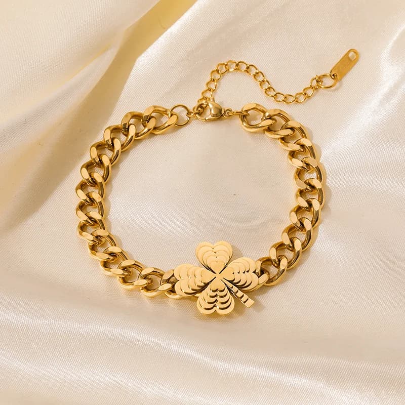 Bracciale charm geometrico circolare in acciaio inox