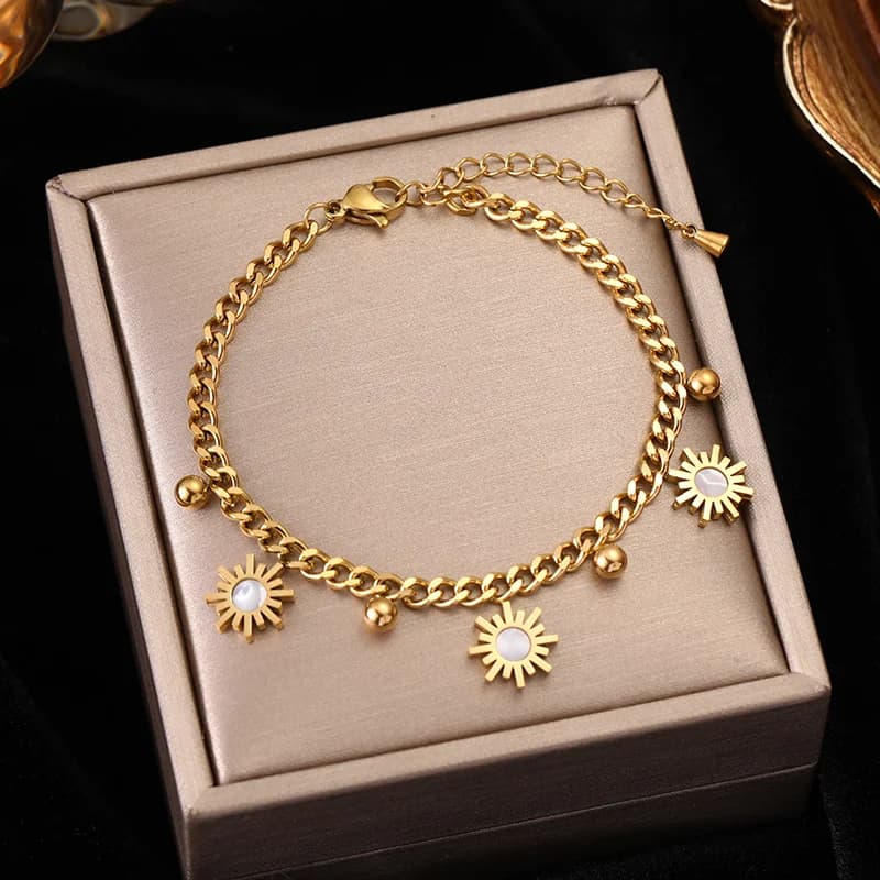 Bracciale a catena scintillante con cristalli di zircone