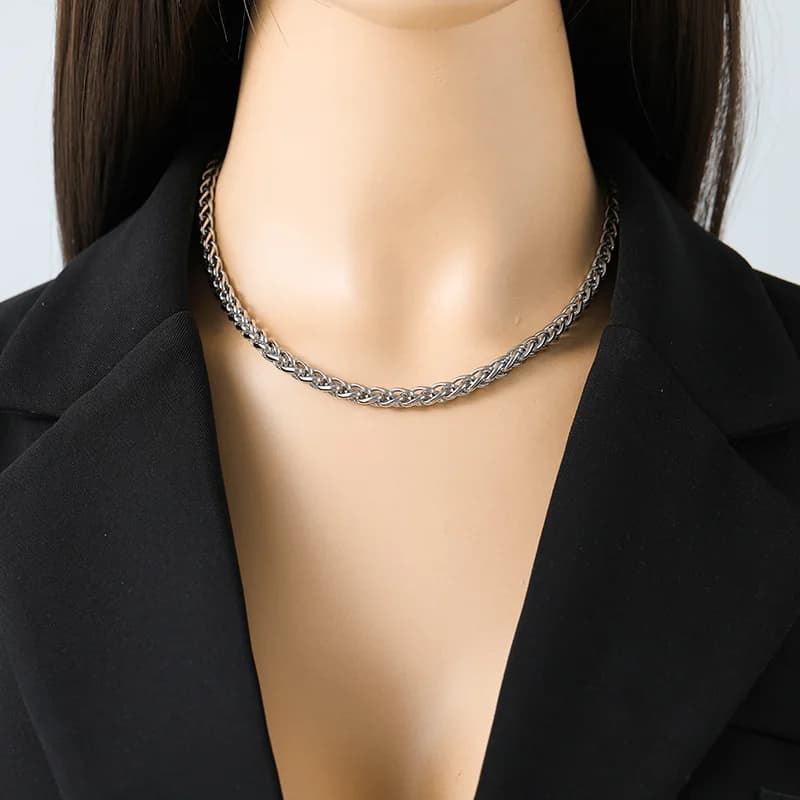 Collana a Catena Spessa Colore Argento
