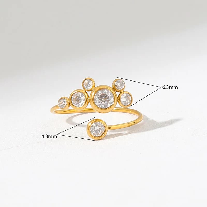 Anello Regolabile con Zirconia Cubica Colorata