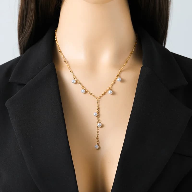 Collana con ciondolo a cuore regolabile, color oro