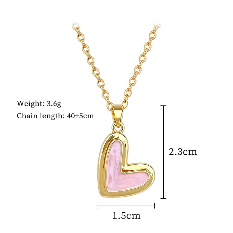 Collana con pendente cuore rosa amore