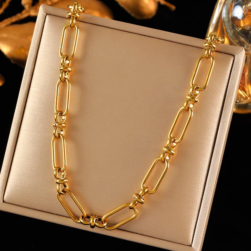 Set Bracciale e Collana a Catena in Metallo Fatto a Mano