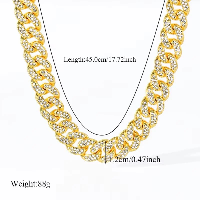 Set Collana e Bracciale Catena Cubana Geometrica