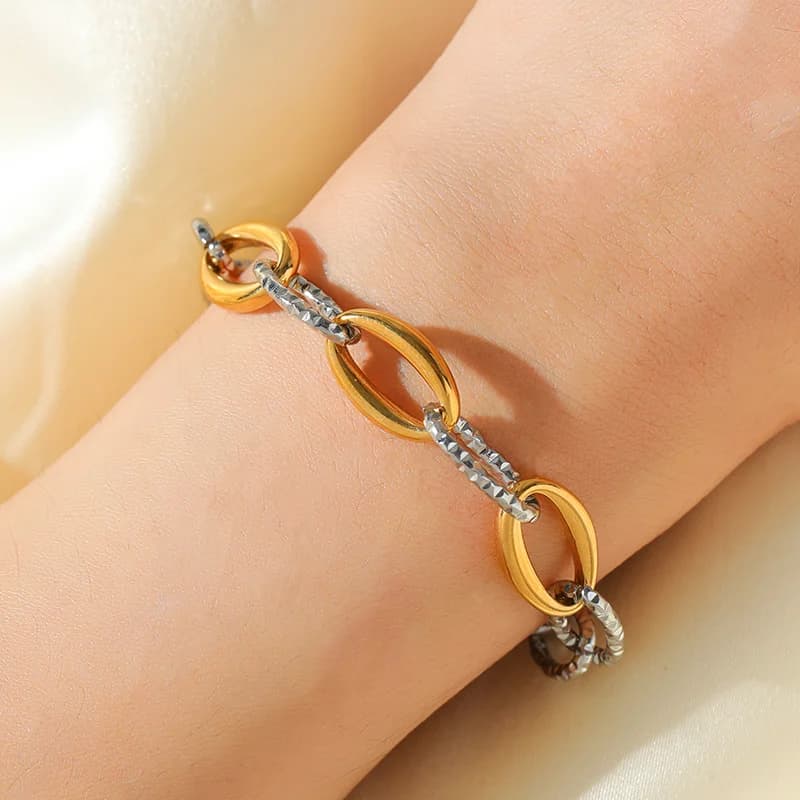 Braccialetti a Catena Link Color Oro e Argento
