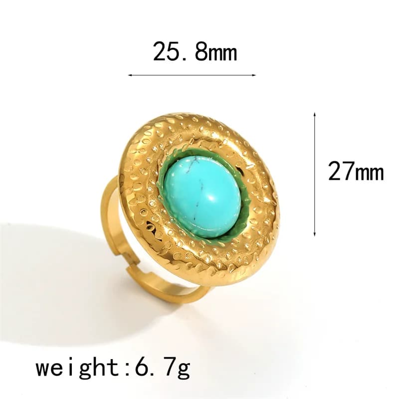 Anello aperto con fiore blu-viola