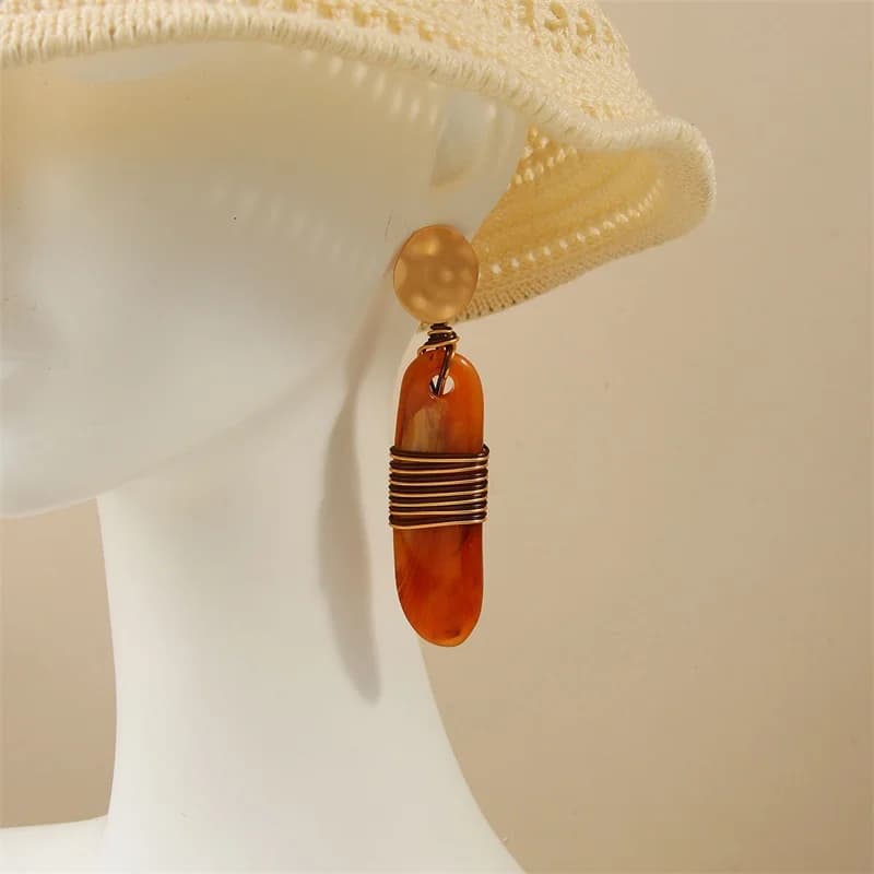Orecchini Pendenti Boho in Resina Geometrica