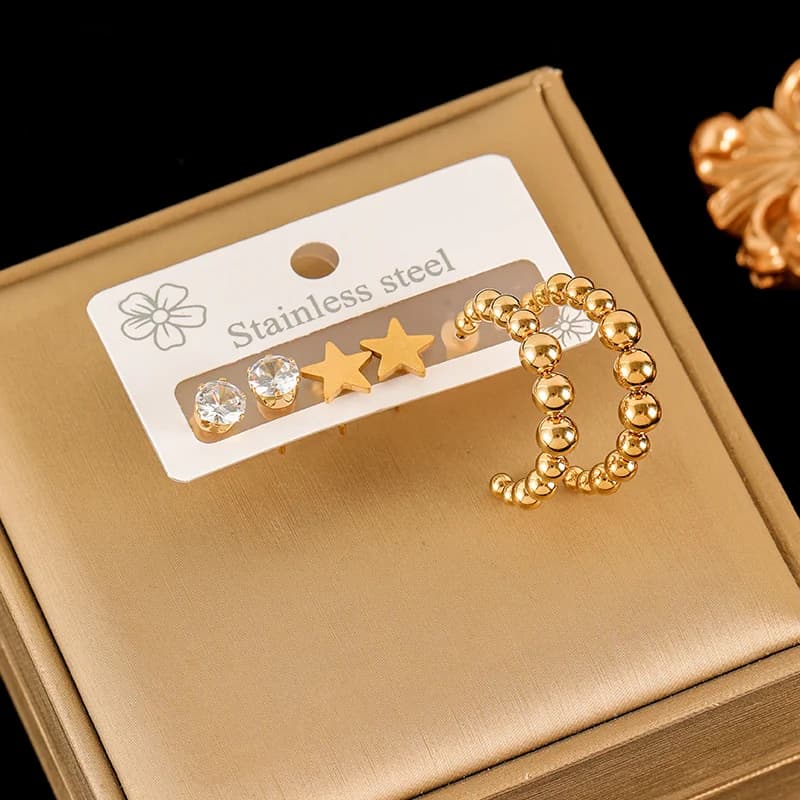 Set di Orecchini Margherita, Placcati Oro 18K
