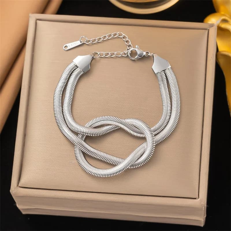Set Collana e Bracciale Serpente Nodo Dorato