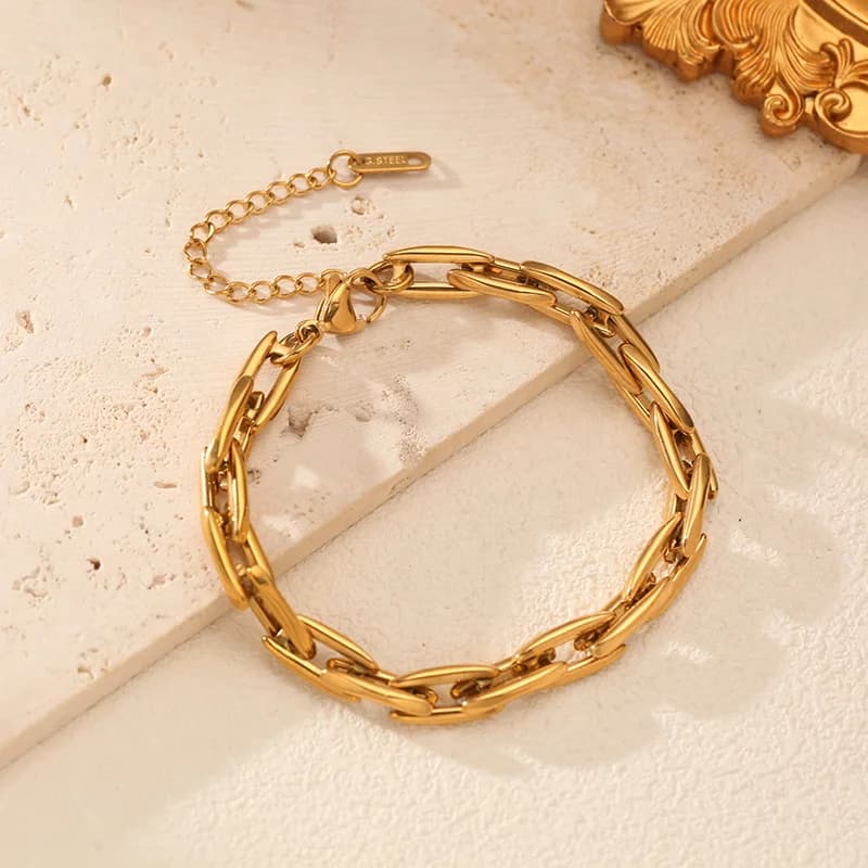 Set Collana e Bracciale Fatti a Mano in Acciaio Inossidabile