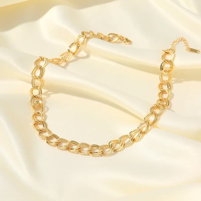 Collana a Catena Magliata, Placcatura Oro 18K