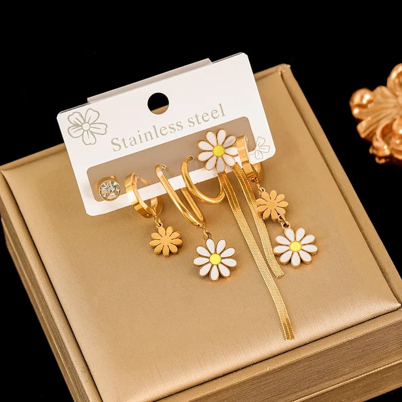 Set di Orecchini Margherita, Placcati Oro 18K